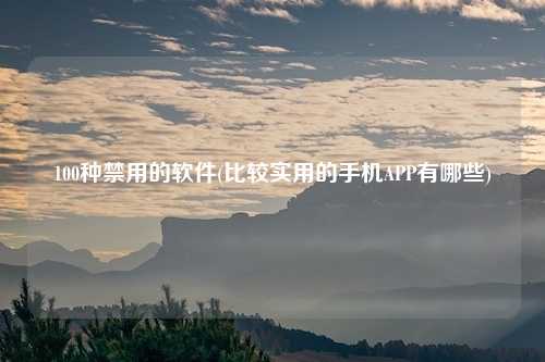 100种禁用的软件(比较实用的手机APP有哪些)