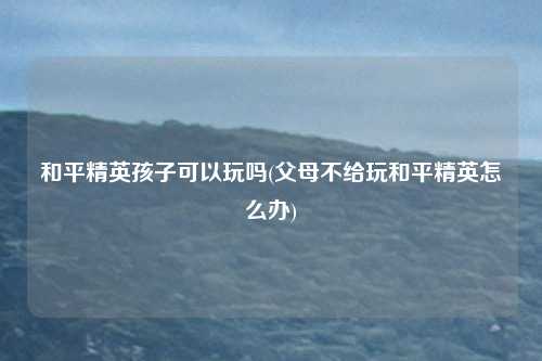 和平精英孩子可以玩吗(父母不给玩和平精英怎么办)