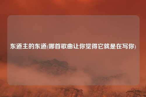 东道主的东道(哪首歌曲让你觉得它就是在写你)
