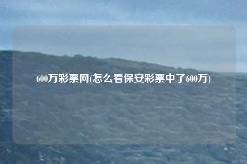 600万彩票网(怎么看保安彩票中了600万)