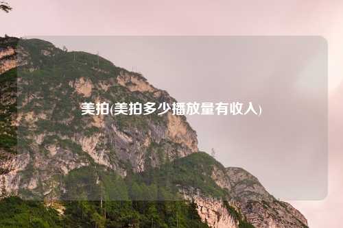 美拍(美拍多少播放量有收入)