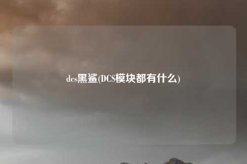 dcs黑鲨(DCS模块都有什么)