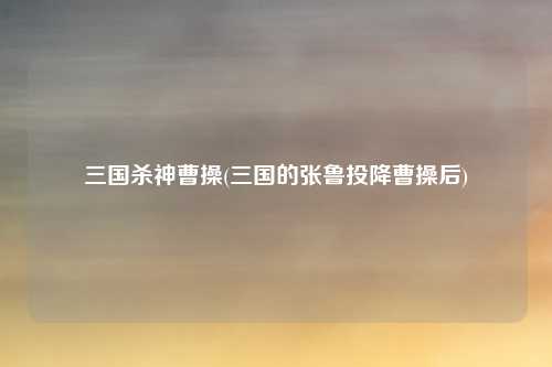 三国杀神曹操(三国的张鲁投降曹操后)