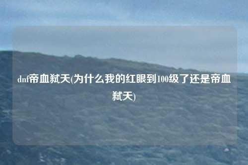 dnf帝血弑天(为什么我的红眼到100级了还是帝血弑天)
