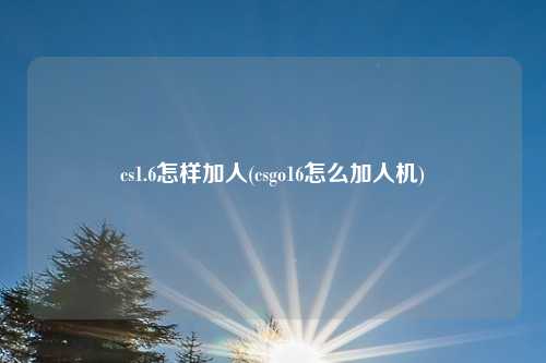 cs1.6怎样加人(csgo16怎么加人机)