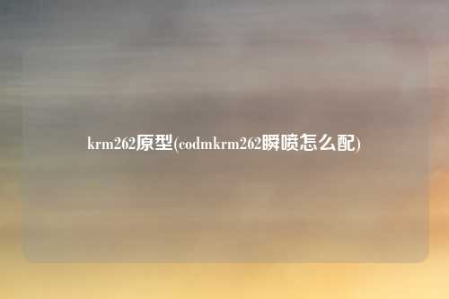 krm262原型(codmkrm262瞬喷怎么配)