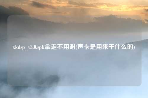xkdsp_v3.0.spk拿走不用谢(声卡是用来干什么的)