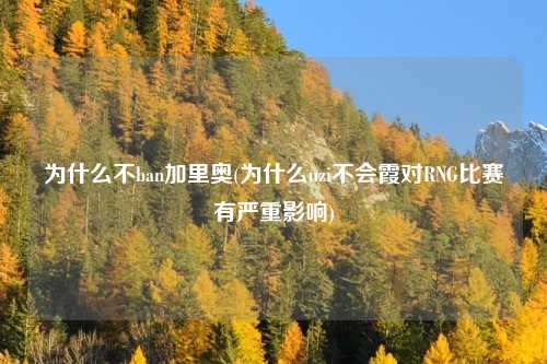 为什么不ban加里奥(为什么uzi不会霞对RNG比赛有严重影响)