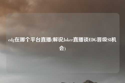 edg在哪个平台直播(解说Joker直播谈EDG晋级S8机会)