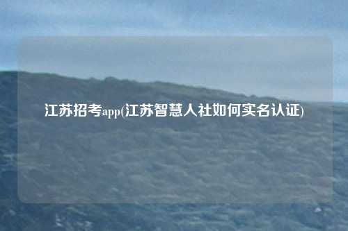 江苏招考app(江苏智慧人社如何实名认证)