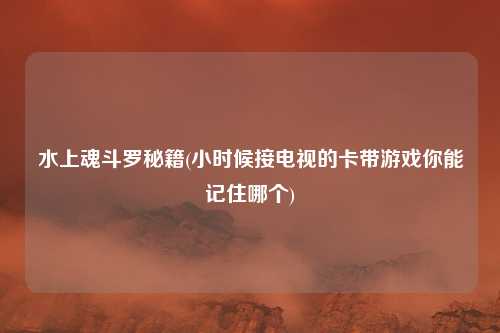 水上魂斗罗秘籍(小时候接电视的卡带游戏你能记住哪个)