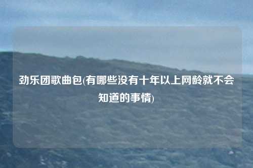 劲乐团歌曲包(有哪些没有十年以上网龄就不会知道的事情)