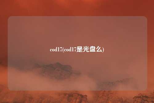 cod17(cod17是光盘么)