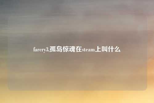 farcry3,孤岛惊魂在steam上叫什么
