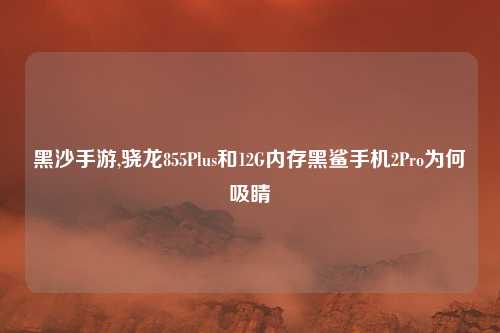 黑沙手游,骁龙855Plus和12G内存黑鲨手机2Pro为何吸睛