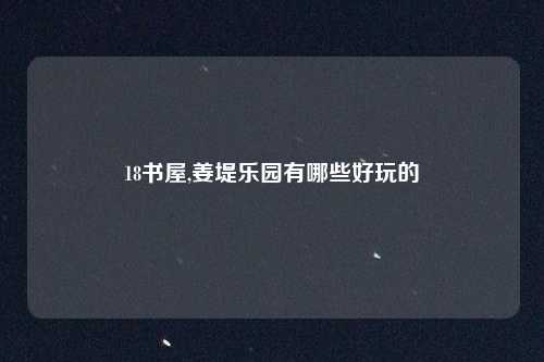 18书屋,姜堤乐园有哪些好玩的