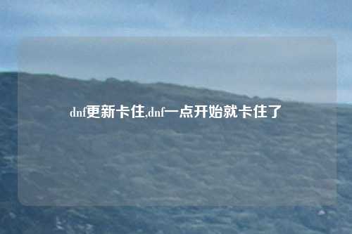 dnf更新卡住,dnf一点开始就卡住了