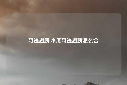 奇迹翅膀,木瓜奇迹翅膀怎么合