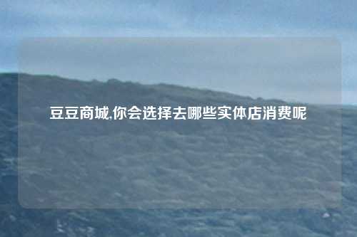 豆豆商城,你会选择去哪些实体店消费呢