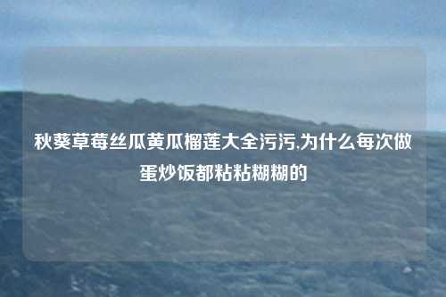 秋葵草莓丝瓜黄瓜榴莲大全污污,为什么每次做蛋炒饭都粘粘糊糊的