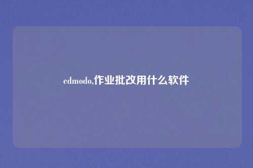 edmodo,作业批改用什么软件