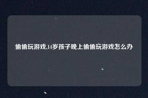 偷偷玩游戏,14岁孩子晚上偷偷玩游戏怎么办