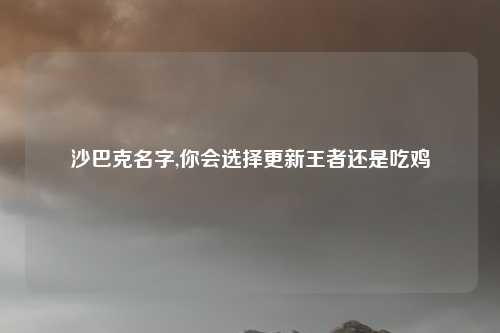 沙巴克名字,你会选择更新王者还是吃鸡