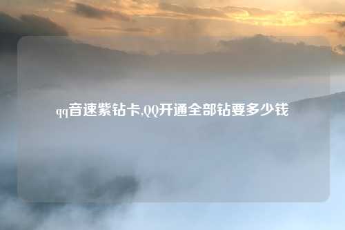 qq音速紫钻卡,QQ开通全部钻要多少钱