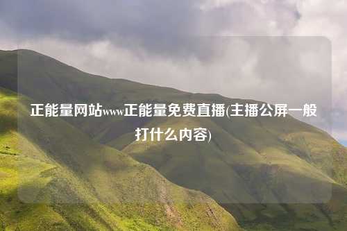 正能量网站www正能量免费直播(主播公屏一般打什么内容)