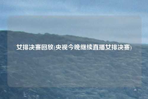 女排决赛回放(央视今晚继续直播女排决赛)