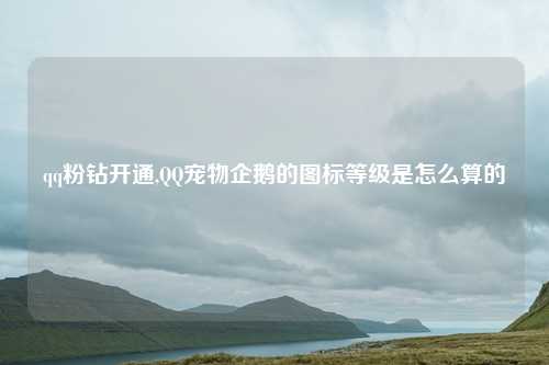 qq粉钻开通,QQ宠物企鹅的图标等级是怎么算的