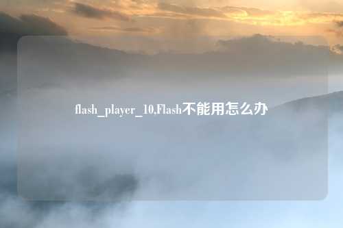 flash_player_10,Flash不能用怎么办