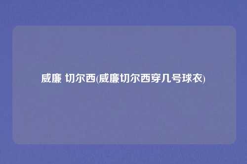 威廉 切尔西(威廉切尔西穿几号球衣)