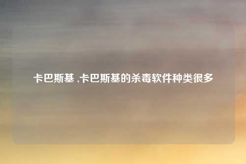 卡巴斯基 ,卡巴斯基的杀毒软件种类很多