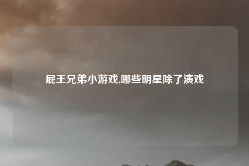 屁王兄弟小游戏,哪些明星除了演戏
