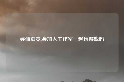 寻仙脚本,会加入工作室一起玩游戏吗