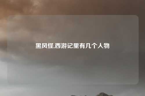 黑风怪,西游记里有几个人物