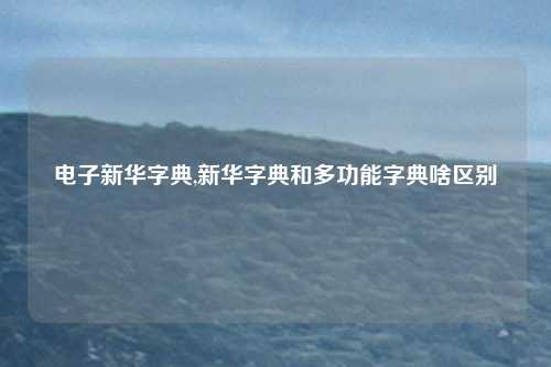 电子新华字典,新华字典和多功能字典啥区别