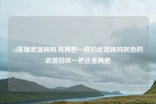 cf英雄武器换购,有两把一样的武器换购其他的武器回收一把还是两把