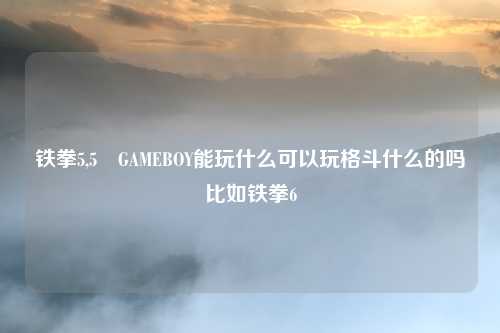 铁拳5,5 GAMEBOY能玩什么可以玩格斗什么的吗比如铁拳6
