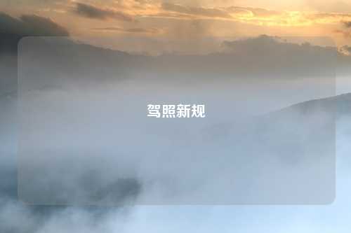 驾照新规