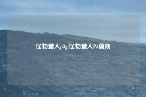 怪物猎人p3g,怪物猎人P3前期