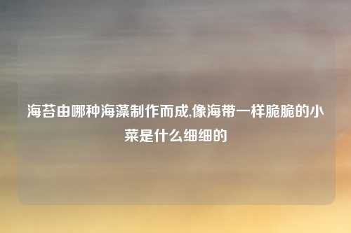 海苔由哪种海藻制作而成,像海带一样脆脆的小菜是什么细细的