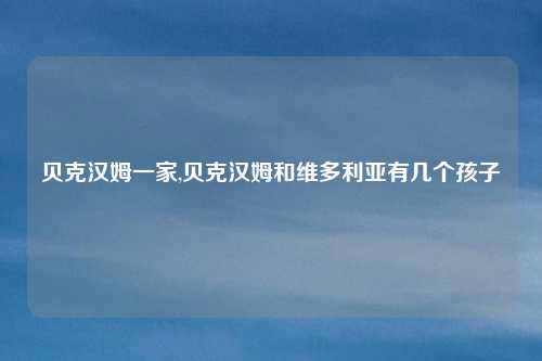 贝克汉姆一家,贝克汉姆和维多利亚有几个孩子