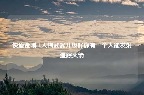 侠道金刚ol,人物武器升级好像有一个人能发射追踪火箭