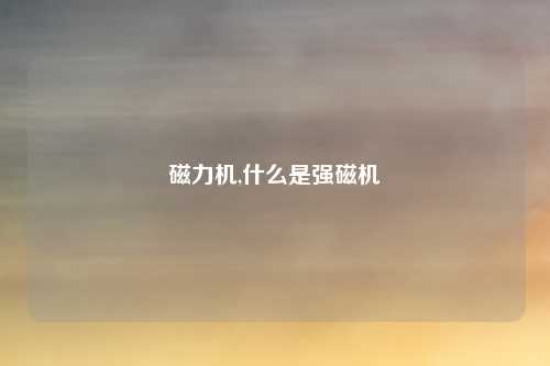 磁力机,什么是强磁机