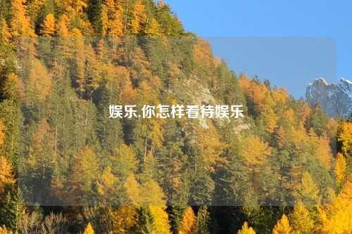 娱乐,你怎样看待娱乐
