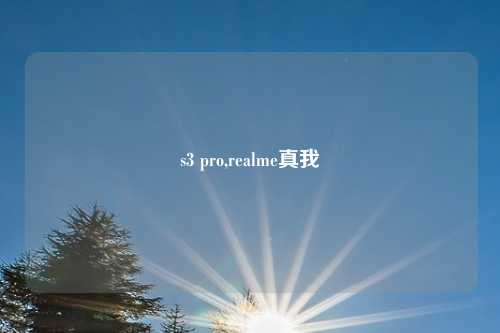 s3 pro,realme真我