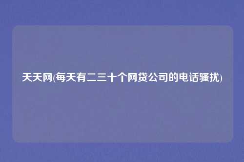 天天网(每天有二三十个网贷公司的电话骚扰)
