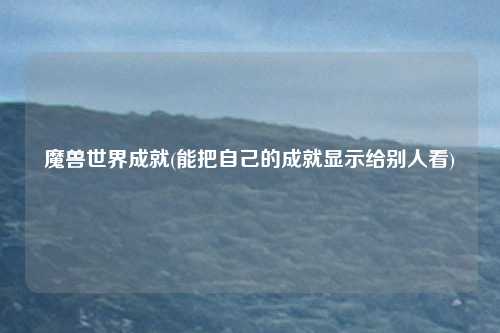 魔兽世界成就(能把自己的成就显示给别人看)